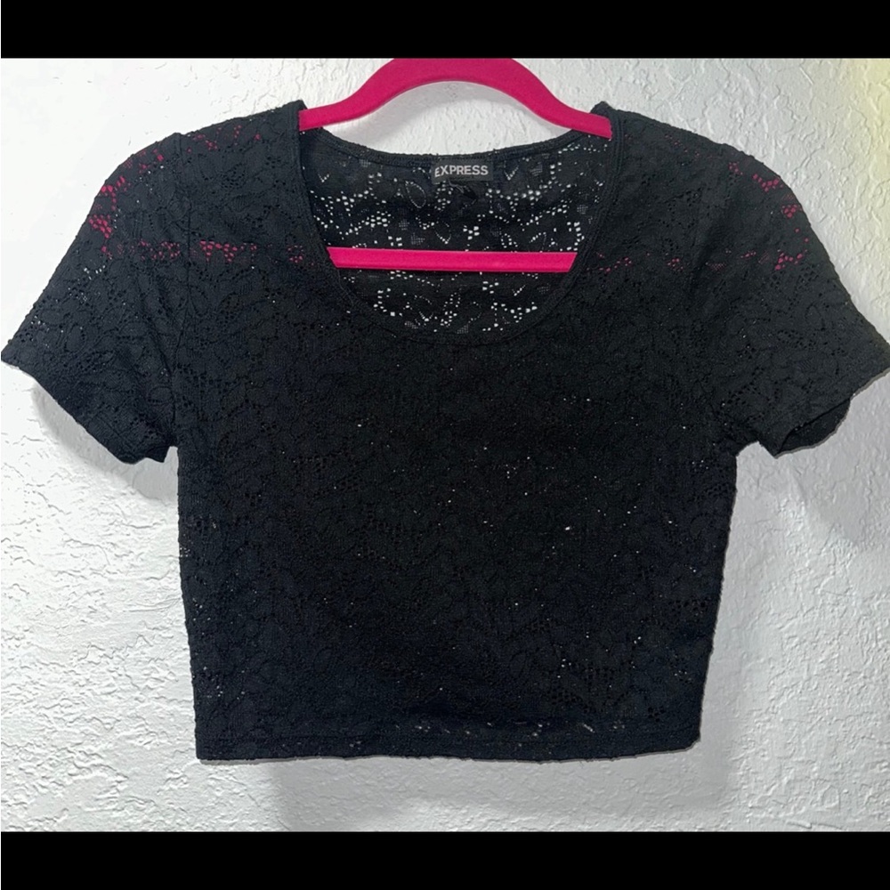 Black Lace Crop Top